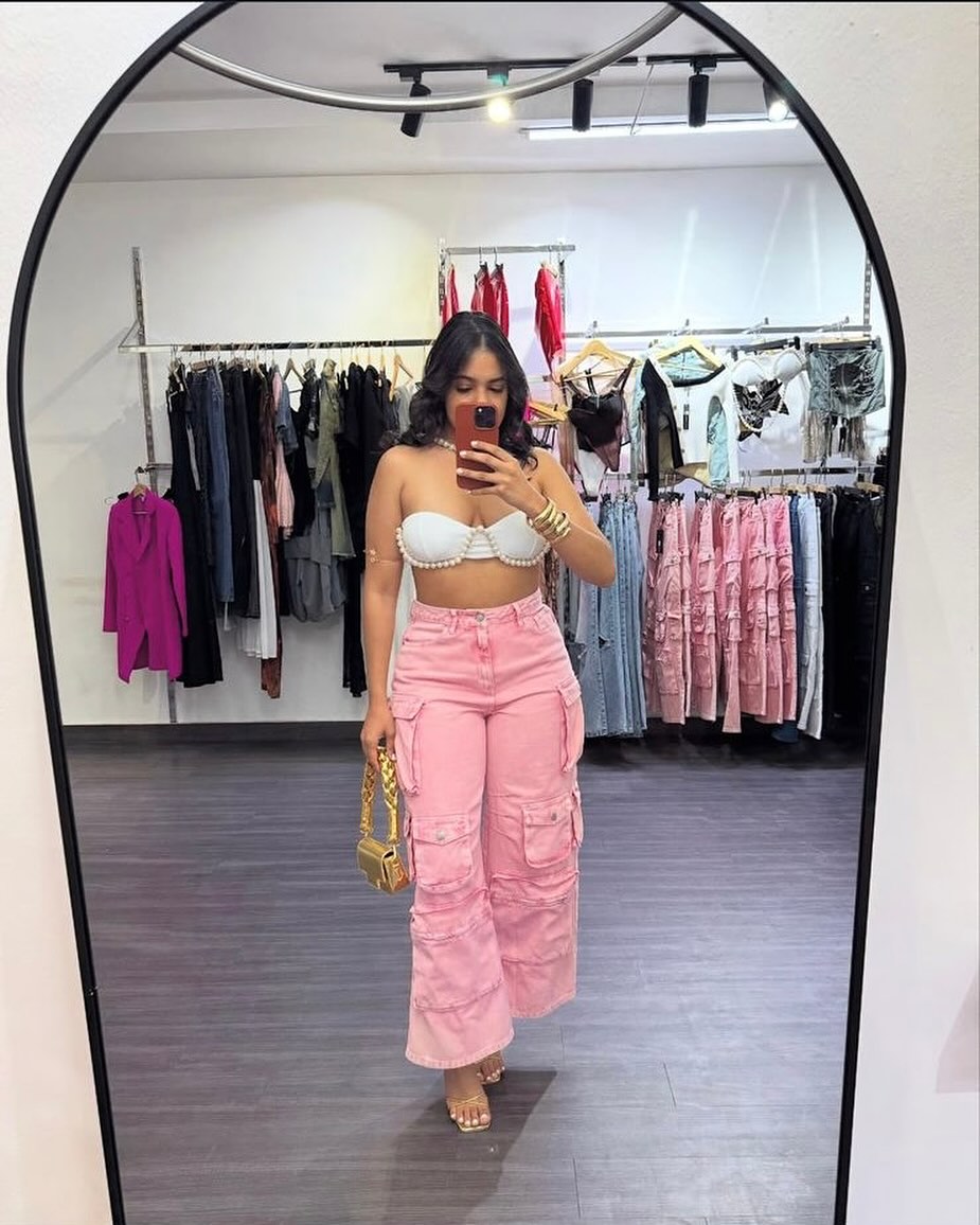 Pantalón Cargo Streetwear Rosé